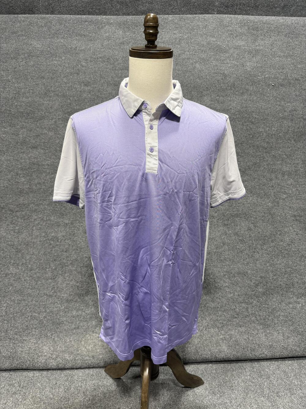 Head Golf Polo Shirt Mens XL Purple White Colorblock Mesh Performance Top